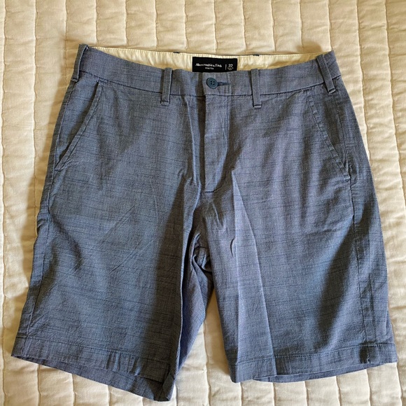 Abercrombie & Fitch Gray/blue Flat Front Shorts - Picture 1 of 7
